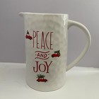 Harvest Green Studio ENGLAND PEACE & JOY Red Car Christmas Tree Pitcher