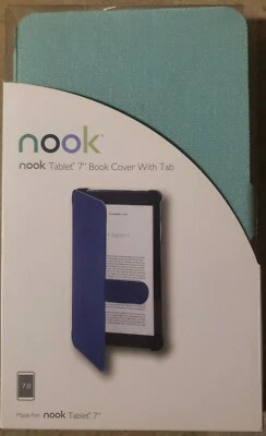Nook Tablet 7" Cover with Tab NIB Light Aqua Canvas - Image 1 of 2