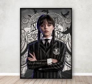 Póster impreso Jenna Ortega Wednesday Addams decoración del hogar arte de pared dormitorio enmarcado A4 - Imagen 1 de 5