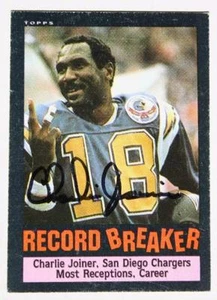 San Diego Chargers Charlie Joiner autographed 1985 Topps Record Breaker Card -- - Picture 1 of 1