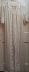 Vintage ShadowLine Sheer Ivory Nightgown With Lace Size Small - Picture 1 of 5
