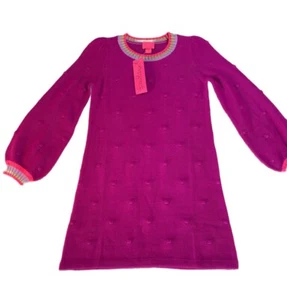 Vestito Maglione Lilly Pulitzer Bambina Mini Verna Rosa Sambuco Taglia L NUOVO NUOVO CON ETICHETTE - Foto 1 di 7