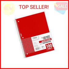 Mead Spiral Notebook, 1-Subject, Graph Ruled Paper, 7-1/2" x 10-1/2", 100 Sheets