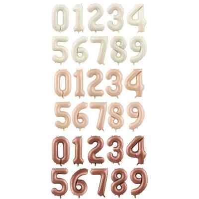 40-дюймовый кремовый карамельный фольгированный воздушный шар с номером на день рождения возраст вечеринка свадебный декор Великобритания - Изображение 1 из 2