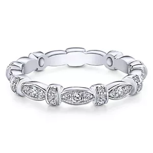 Anillo de boda cúbico de circón relleno de plata 925 de moda para mujeres talla 6-10 - Imagen 1 de 10