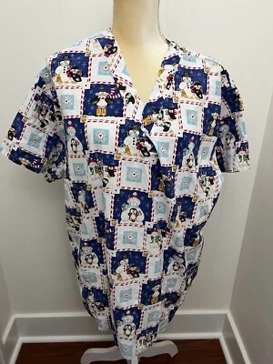 Blusa Médica Blusa Médica White Swan XL Navidad Invierno Muñeco de Nieve Pingüino Oso Polar Enfermera Veterinaria Foto 1 de 4