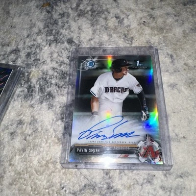 2017 Bowman Draft Chrome Pick Refractor /499 Pavin Smith #CDA-PS Auto - Image 1 of 4