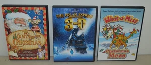 3 Christmas DVDs Kids Polar Express - Christmas Mess - Night Before Christmas - Foto 1 di 8