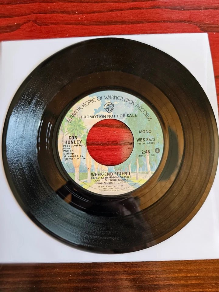 Con Hunley – Weekend Friend – PROMO 45 – Stereo/Mono – Warner Bros. 1978 - Image 1 of 2