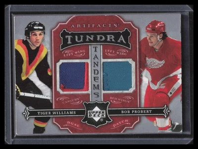 2007-08 Artifacts Tundra Tandems Red TTWP Tiger Williams Probert Dual Patch 1/10 - Image 1 of 2
