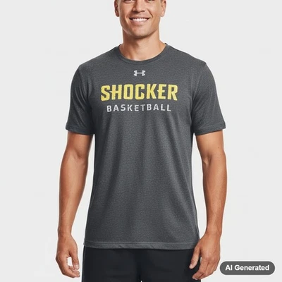 Wichita State Shockers | Under Armour | Gray | Mens | Basketball HeatGear T | M - Image 1 of 4