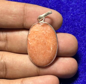 Pink Calcite Stone Sterling Silver Pendant Calcite Necklace Jewelry 37 Ct ME-7 - Picture 1 of 4