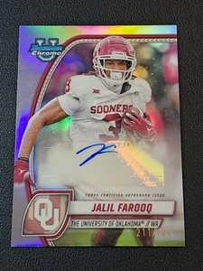 Jalil Farooq /299 Auto Refractor 2024 Bowman University Chrome #PA-JFA Autograph - Picture 1 of 2