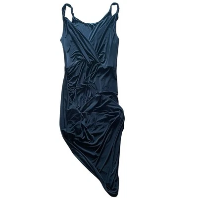 Vestido de cóctel Jay Godfrey para mujer 100 % seda dobladillo asimétrico negro 2 XS cuello en V Foto 1 de 4