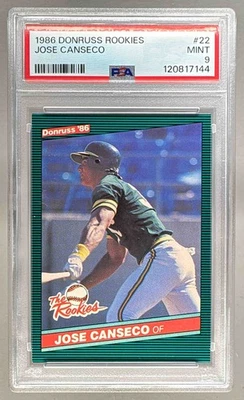120817144 Jose Canseco 1986 Donruss The Rookies #22 Rookie RC PSA 9 - Imagem 1 de 3
