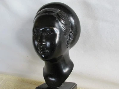 Beautiful MCM Laos Vietnamese Signed Girl Bust, Bronze? Nguyen Thanh Le? Estate - Image 1 of 4