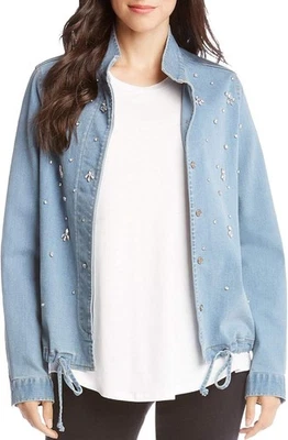 Chaqueta vaquera adornada Karen Kane para mujer, extra pequeña Foto 1 de 2