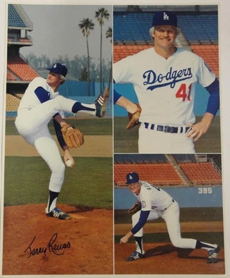 Autógrafo assinado por Jerry Reuss fotografia 16x20 colagem Los Angeles Dodgers certificado de autenticidade - Imagem 1 de 2