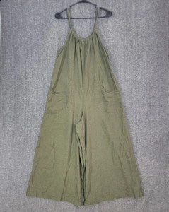 Mono Max Studio para mujer grande verde oliva mezcla de lino pierna ancha Lagenlook - Imagen 1 de 15