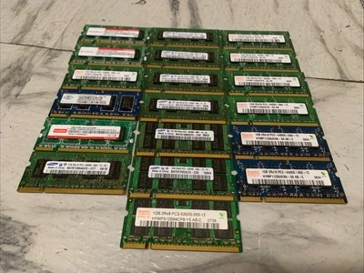 Lote de 19 Memorias RAM para Laptop Samsung, Innodisk, Nanya Hynix 1GB 2Rx16 PC2 DDR2 Foto 1 de 4