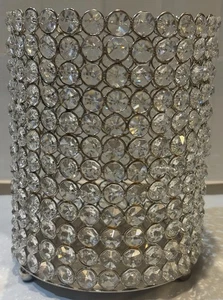 Große Hurricane Kunstkristall Glitzer Kerzenhalter Vase 8,5" hoch, 6,5" breit - Bild 1 von 15