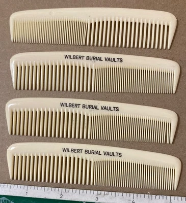 DE COLECCIÓN WILBERT FUNERAL BÓVEDAS FUNERARIAS MORTEROS PUBLICIDAD PEINE PARA EL CABELLO MARFIL Foto 1 de 2