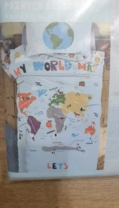 Next Animal World Map Duvet Cover and Pillowcase Set Size: Single BNWT - Picture 1 of 4