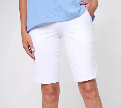 Wicked by Women with Control Bermuda Shorts w/ Side Slits True White XS A601906 - Image 1 of 2