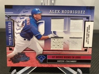 ⚾️ Alex Rodriguez/57 SP Bases Cuádruples Reliquia Memorabilia Rangers Yankees Mariners Foto 1 de 4