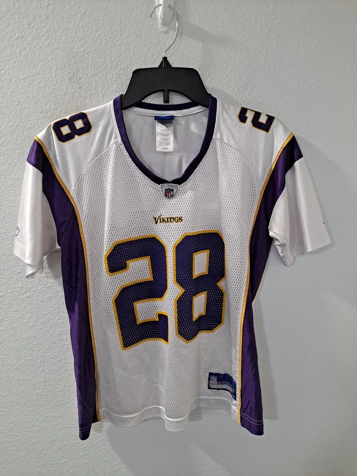 Reebok Minnesota Vikings Adrian Peterson #28 White Mesh Jersey Women’s Medium - Image 1 of 4