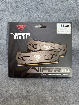 Patriot Viper Steel 32GB (2x16G) DDR4-3600 PC4-28800 C18 UDIMM XMP 2.0 PC Memory - Image 1 of 3