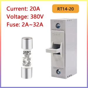 Keramiksicherung + Rundkappensockel, 10*38mm Sicherungskern mit Sicherungssockel 2A-32A RT14-20 - Bild 1 von 9