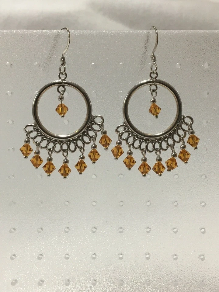 orecchini argento 925 pendenti con cristalli Swarovski silver earrings - Immagine 1 di 1