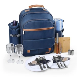 Sunflora Picnic Backpack for 2 Person Set Pack with Insulated Waterproof Pouc... - Picture 1 of 7