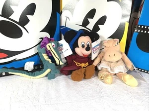 Disney Store Mini Bean Bag Plush Set Fantasia Mickey, Alligator, and Hippo NWT - Picture 1 of 9