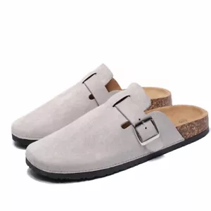 TRENDY ONE STRAP BUCKLE FOOTBED MULE LIGHT GREY - Picture 1 of 2