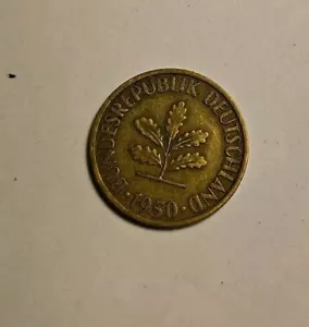 1950 D GERMANY 10 PFENNIG COIN - Picture 1 of 2
