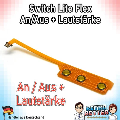 RETRORESCUE Flex Kabel Switch Lite Laut Leise & An Aus Taste Laustärke Volume Nintendo Power
