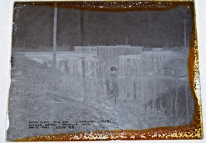 Placa fotográfica de vidrio aprox. 1897 - Illinois Central Railroad Construction el - Imagen 1 de 4