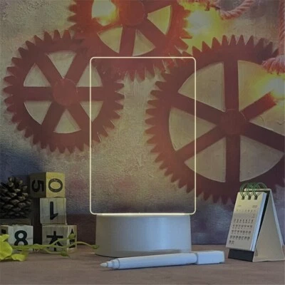 Note Board Creative Night Holiday Warm Soft Led Light Usb Message With Pen New - Image 1 of 4
