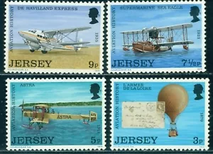 1973 Aviation History,Balloon,Hydroplane,Supermarine,De Havilland,Jersey,81,MNH - Picture 1 of 1