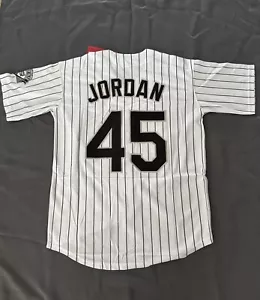 Michael Jordan #45 White Pinstripes Chicago White Sox Men's Medium Jersey - Picture 1 of 2
