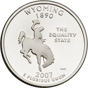 2007 S WYOMING PROOF 90% Silver STATE QUARTER - Picture 1 of 1