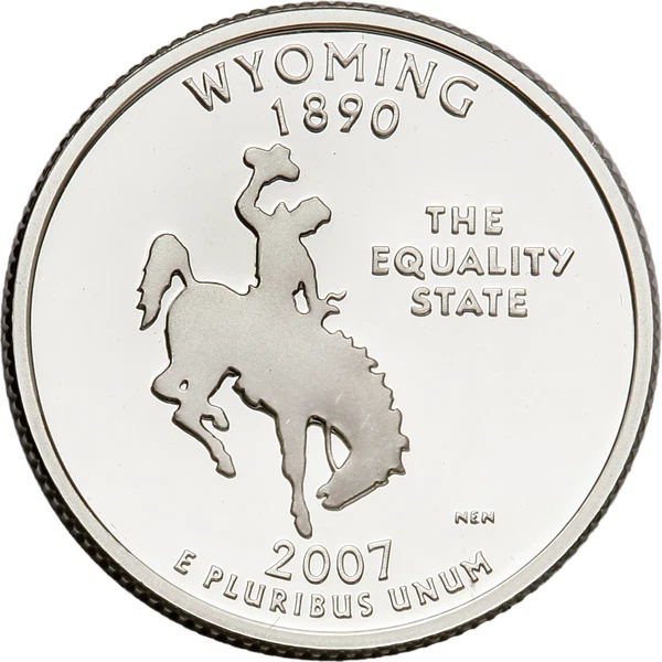2007 S WYOMING PROOF 90% Silver STATE QUARTER - Image 1 of 1