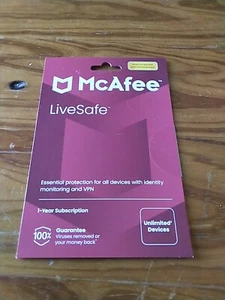 McAfee LiveSafe Antivirus Unbegrenzte Anzahl Geräte 1 Jahres Abonnement - Bild 1 von 1