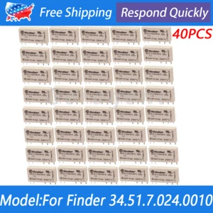 40PCS For Finder 34.51.7.024.0010 Power Relay 24VDC 6A 5Pins PCB Mount SPDT SPDT - Picture 1 of 2
