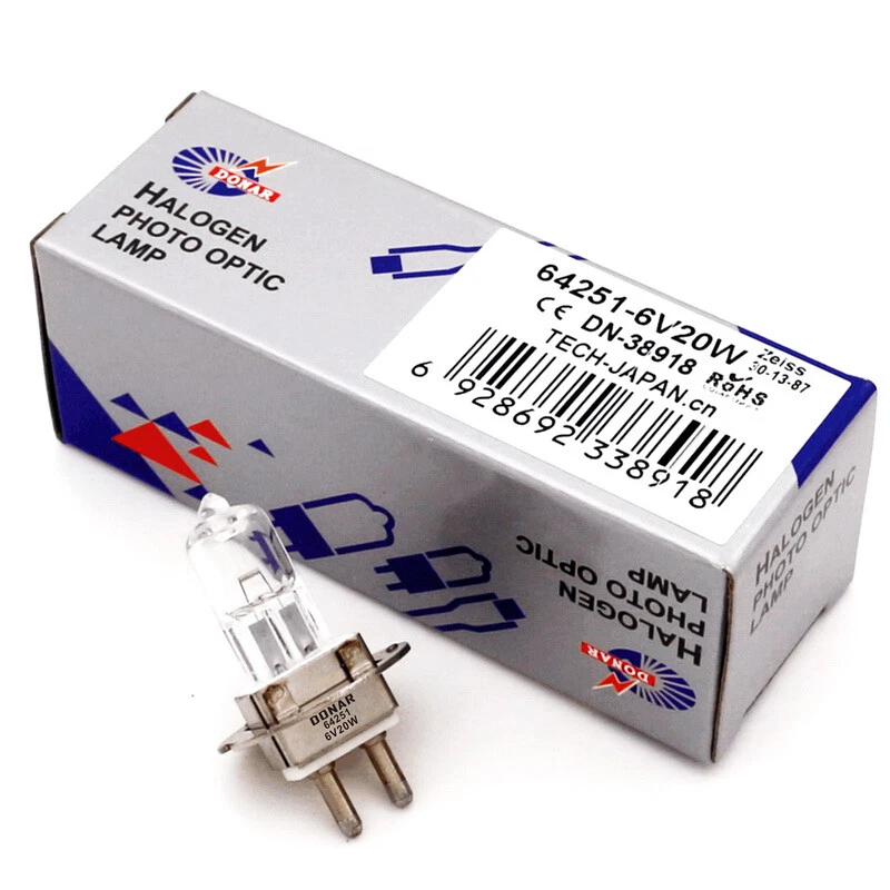 DONAR 64251 6V20W PG22 Halogen Lamp Zeiss Slit Lamp Nikon Microscope Light Bulb 6V-20W