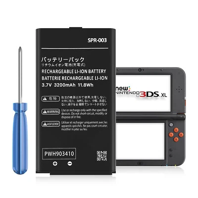 TQTHL New SPR-003 Battery for Nintendo 3DS XL Game Console Battery 3200mAh+Screwdriver