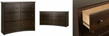 Prepac Fremont 6 Drawer Dresser, Espresso