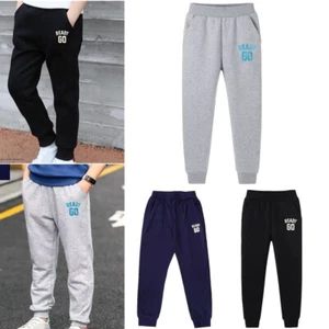 Kids Boy's Pants Running Trousers With Pockets Jogger Sweatpants Sport Bottoms - Picture 1 of 35
